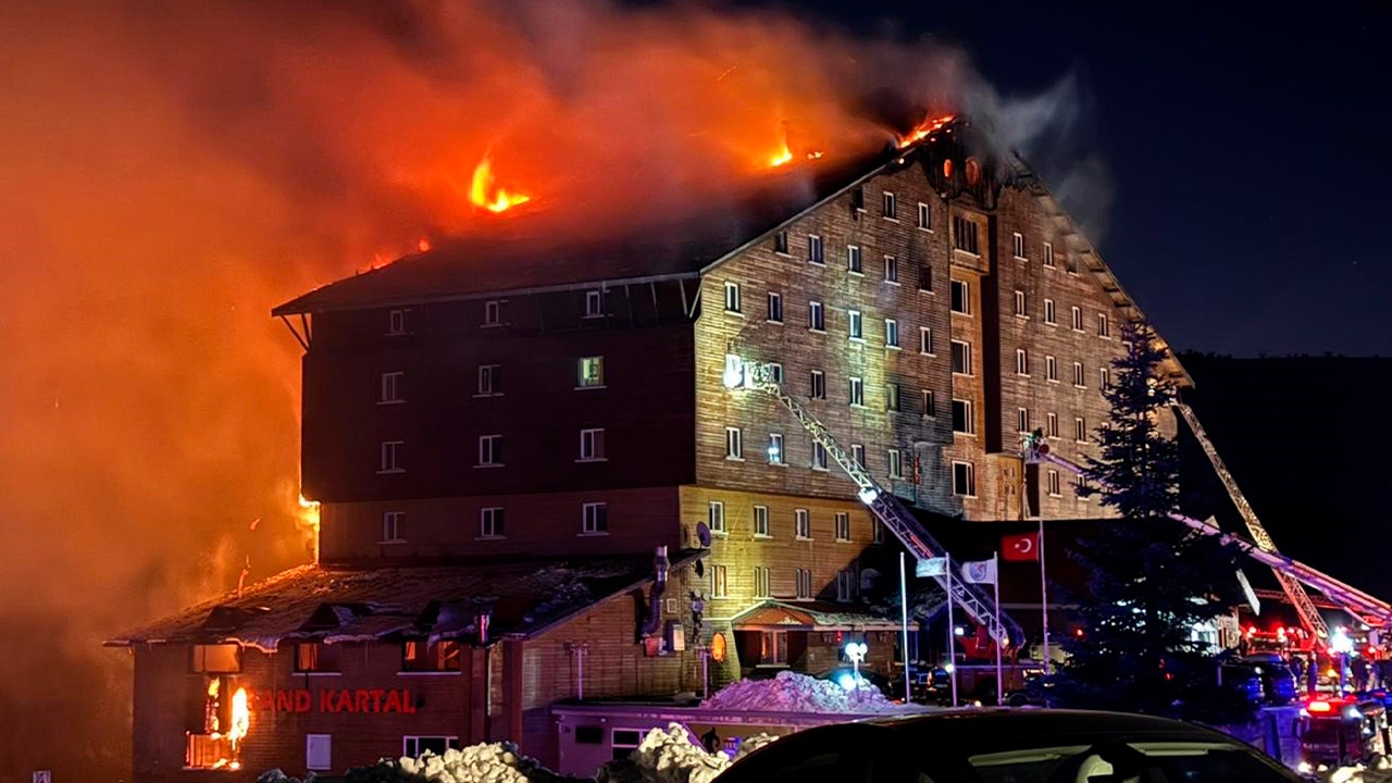 A fire at a popular ski hotel in Turkey results in the death of 66 individuals.